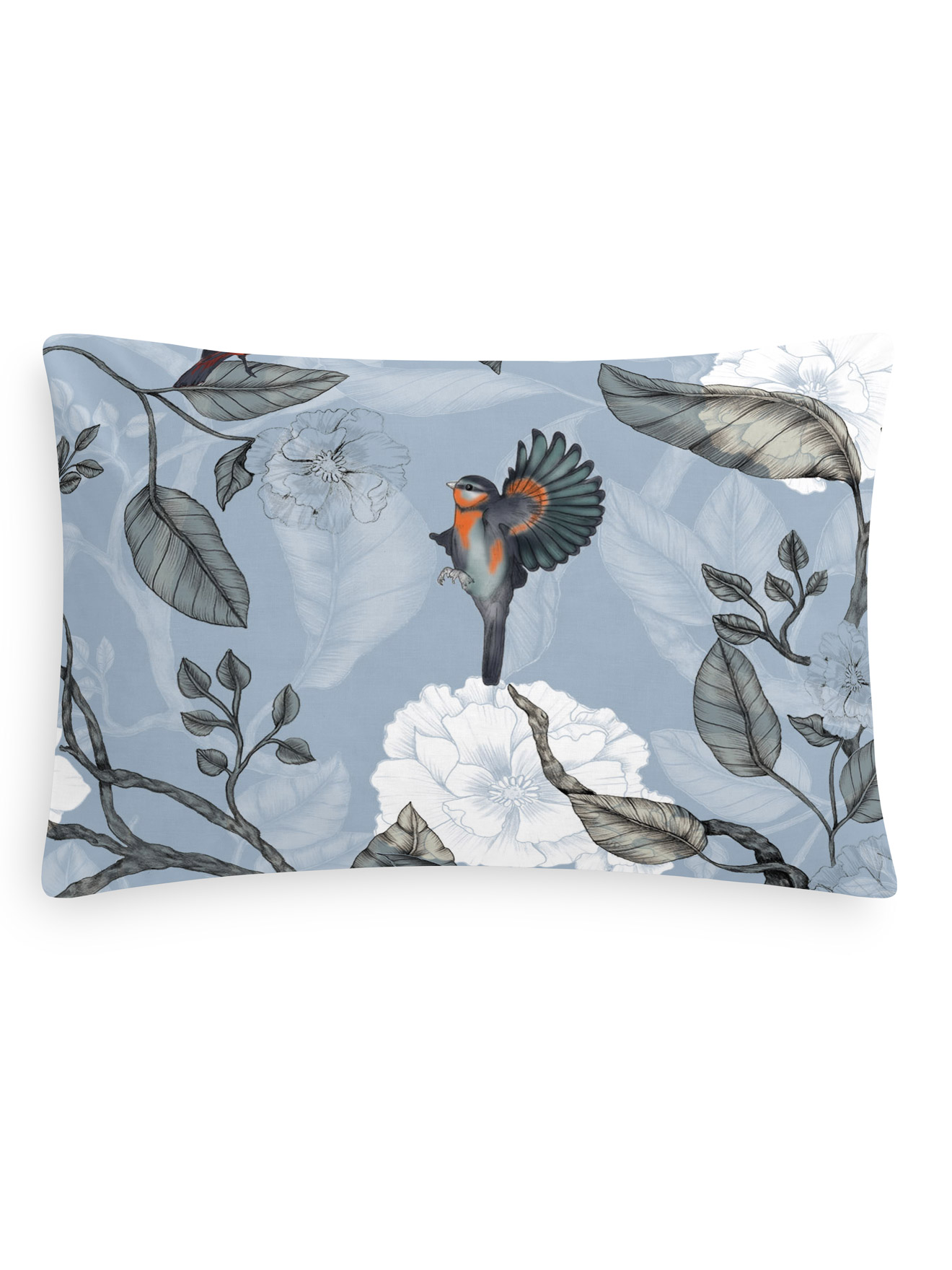 Taies branchages et oiseaux pur coton