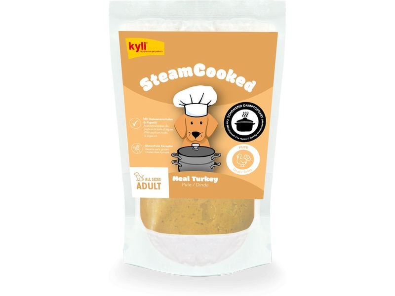 kyli Nassfutter Steamcooked Meal Turkey Adult 250g Alleinfuttermittel für ausgewachsene Hunde