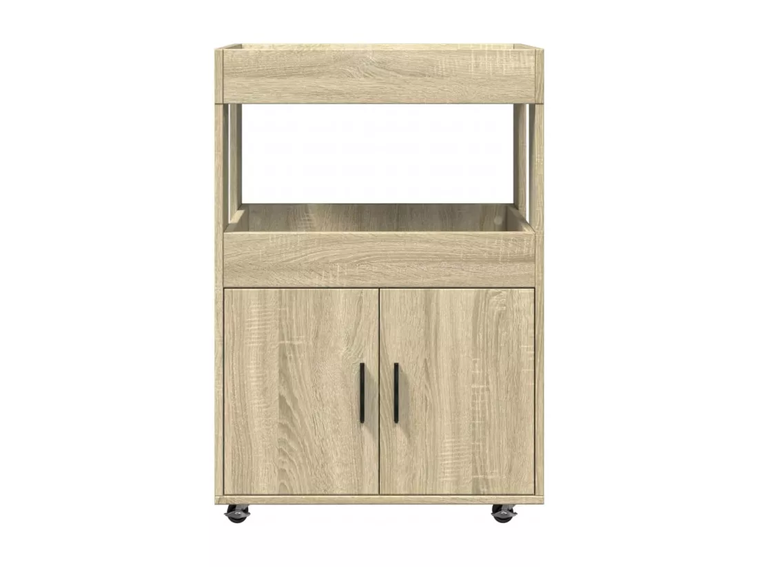 Chariot de bar chêne sonoma 60x39,5x89 cm bois d'ingénierie