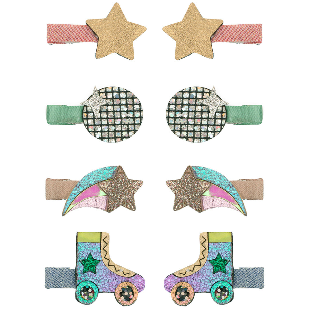mimi & lula haarclipjes disco diva - multi - 8st