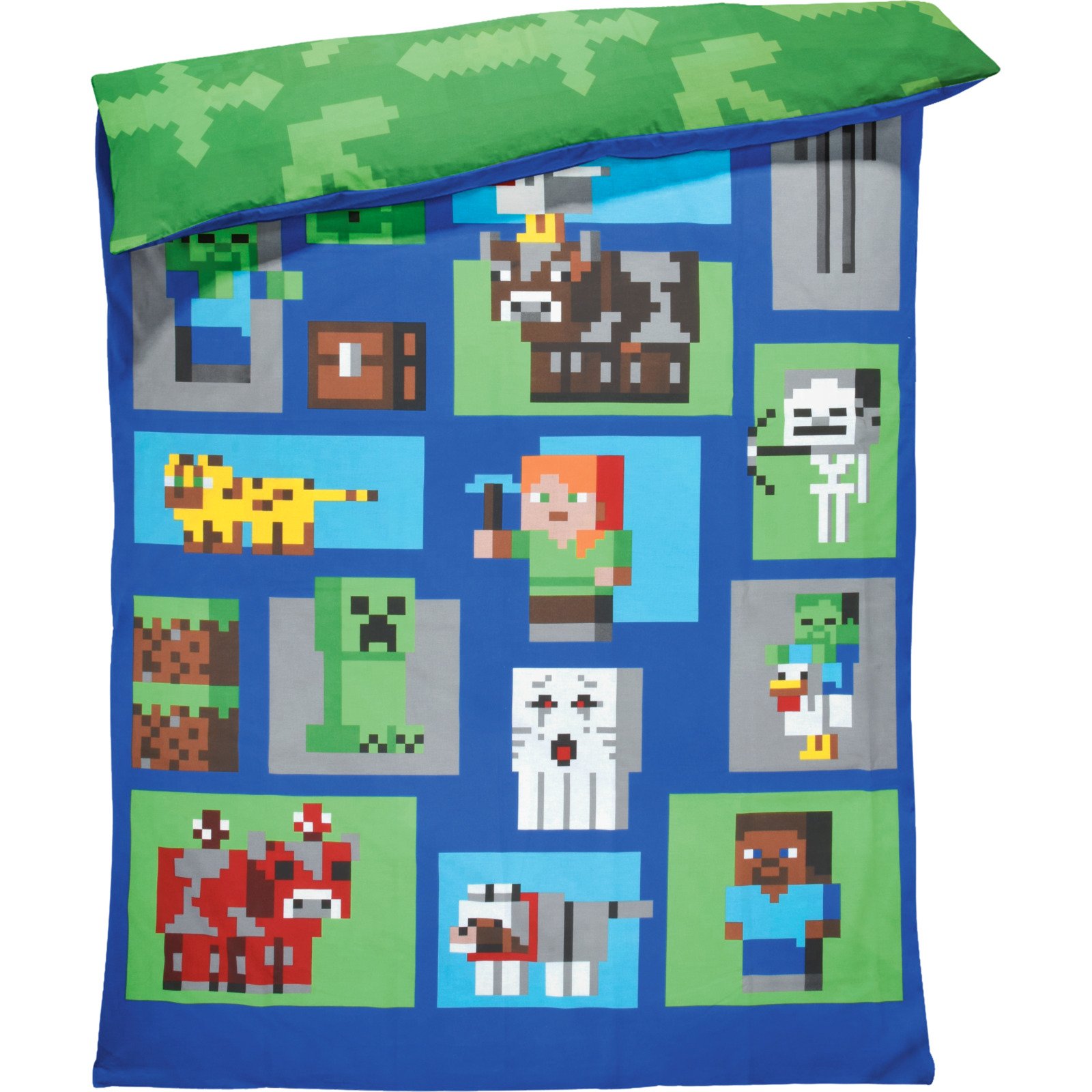 Bettwäsche Renforcé Minecraft grün-blau