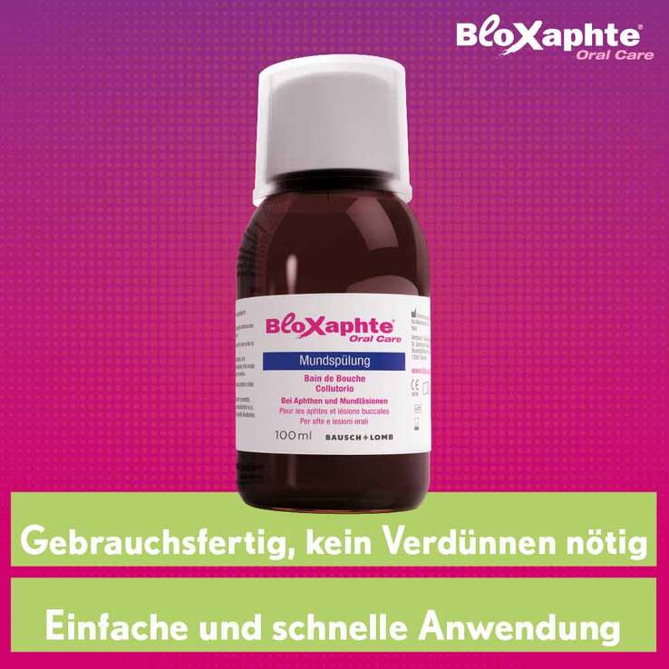 BloXaphte® Oral Care Mundspülung bei Aphthen und Verletzungen im Mund, 100 ml