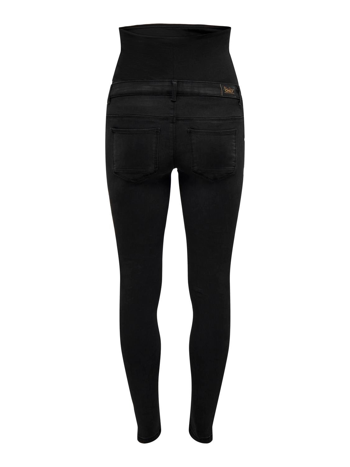 OLMKENDELL Mittlere Taille Skinny Fit Jeans Washed Black