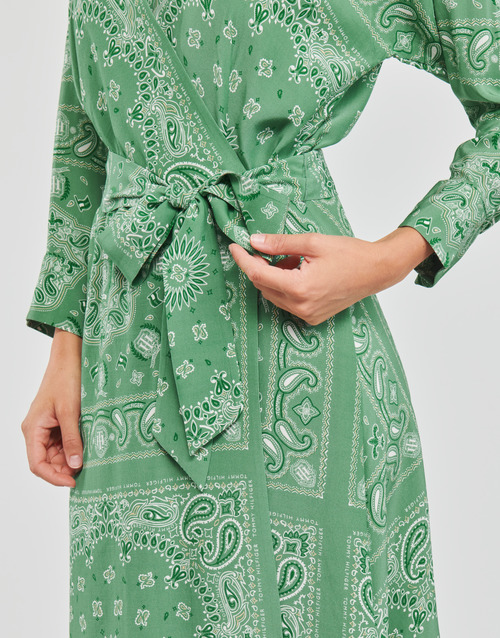 Tommy Hilfiger - BANDANA WRAP KNEE DRESS 3/4 SLV - Vert