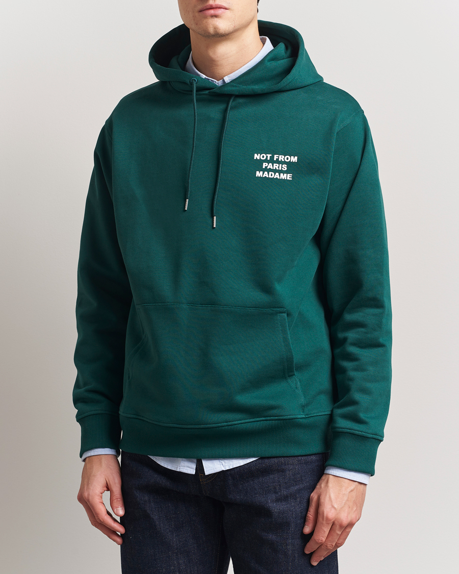 Drôle de Monsieur Slogan Hoodie Dark Green