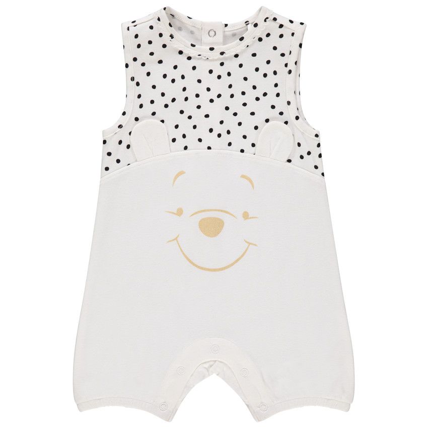 Combinaison courte motif Winnie l'ourson Disney pour bébé fille - Ecru