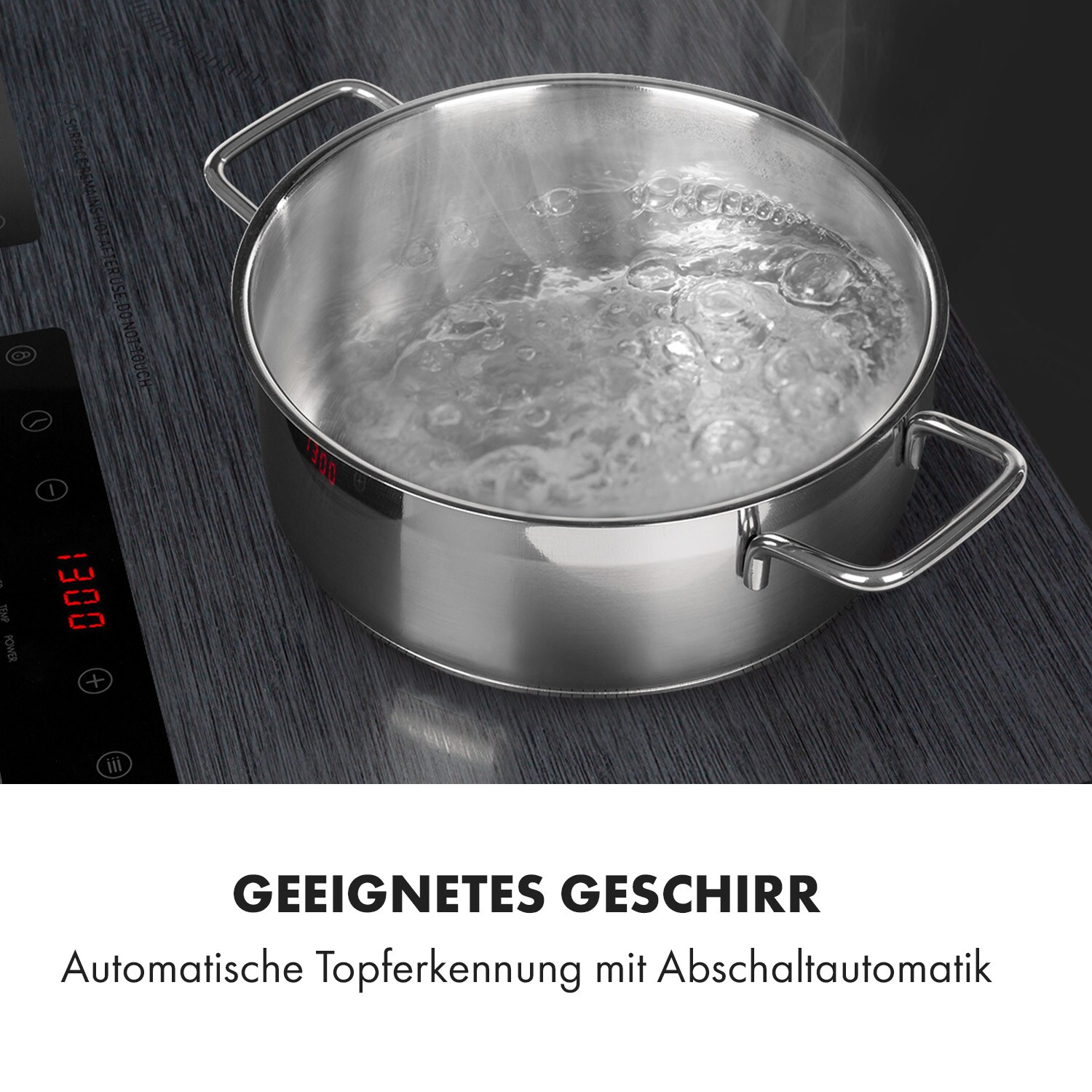 Varicook Steel Induktionskochfeld 3100W 10 Leistungsstufen Topfsensor