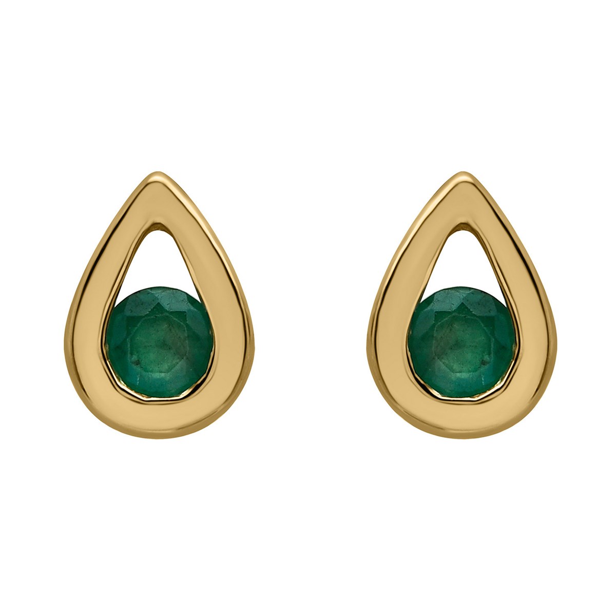 Boucles d'oreilles Brillaxis gouttes or émeraude