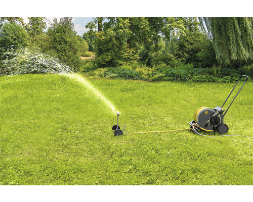 GEKA plus RW40 sproeiwagen inclusief 40 m slang, V 80 metalen cirkel- en sectorsproeiers, GEKA® plus messing fittingen voor een irrigatieoppervlak tot 1220 m²