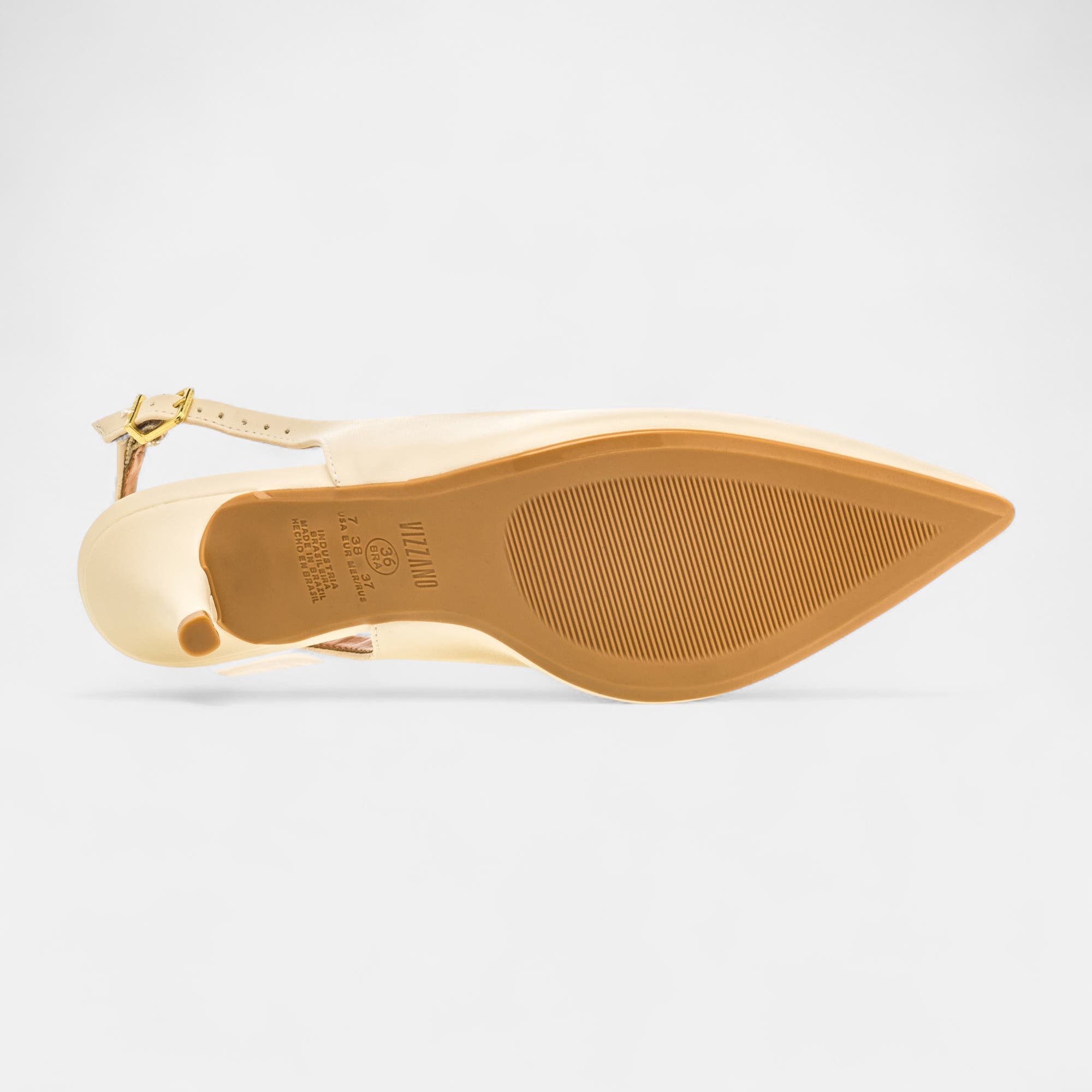 Escarpins avec bride arrière à talon Femme beige