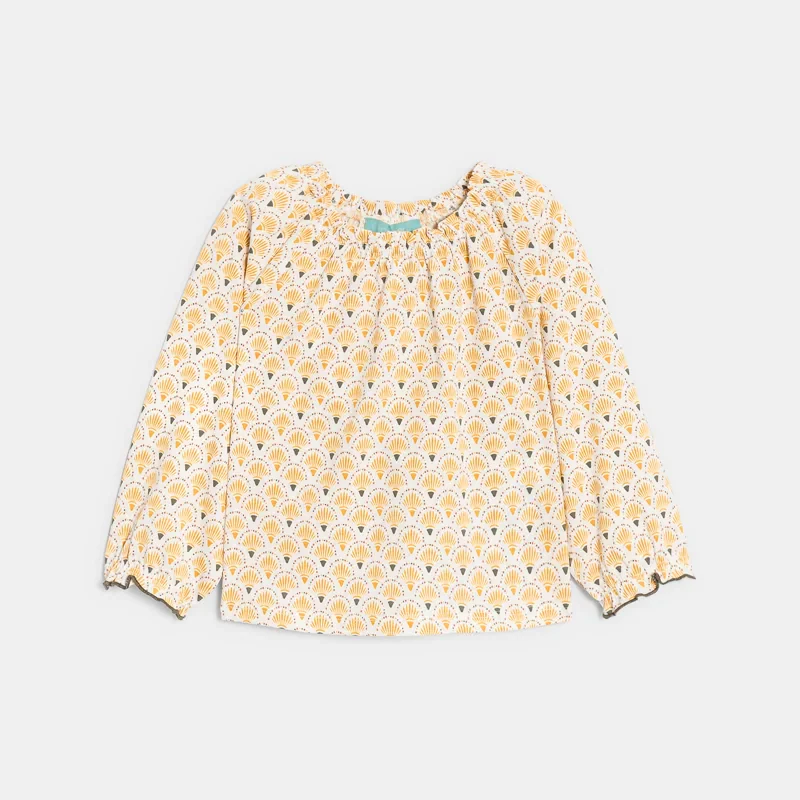 Blouse motif graphique jaune bébé fille Jaune