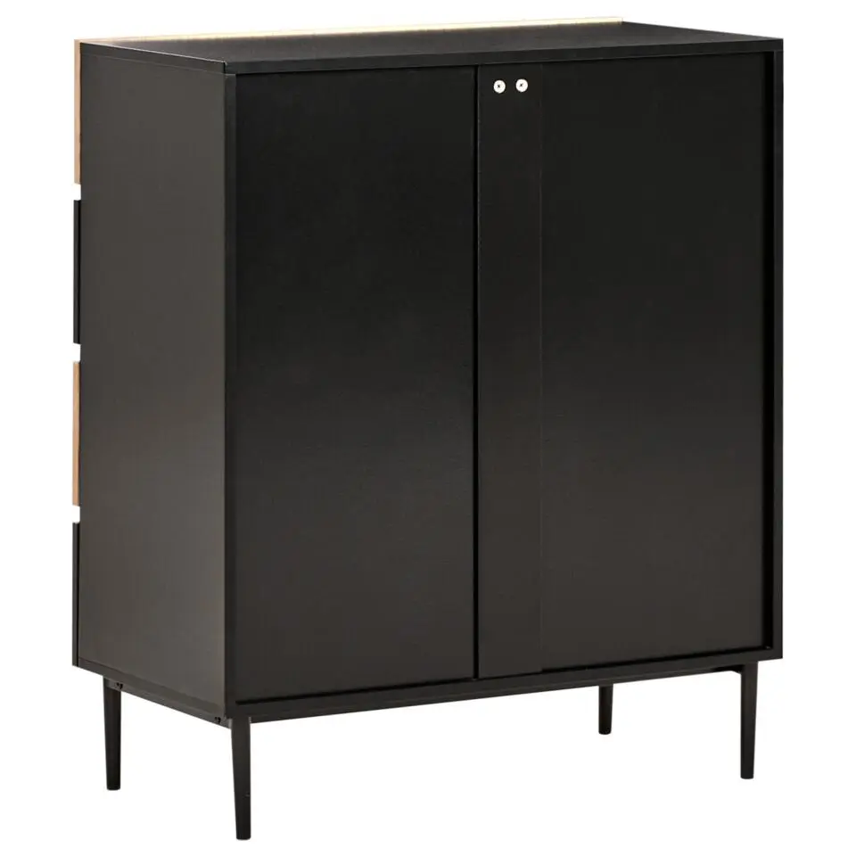 BLYTHE- Ladekast 4 lades - Zwart/Bruin - MDF