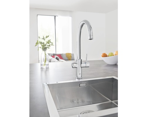 GROHE keukenkraan met filterfunctie en kokend heet water GROHE RED supersteel mat 30079DC1