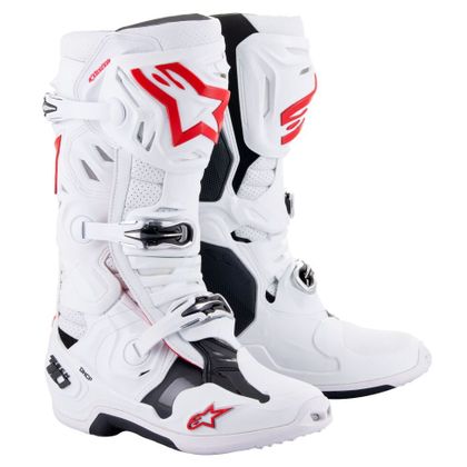 Bottes cross Alpinestars TECH 10 - SUPERVENTED 2023 - Blanc / Rouge