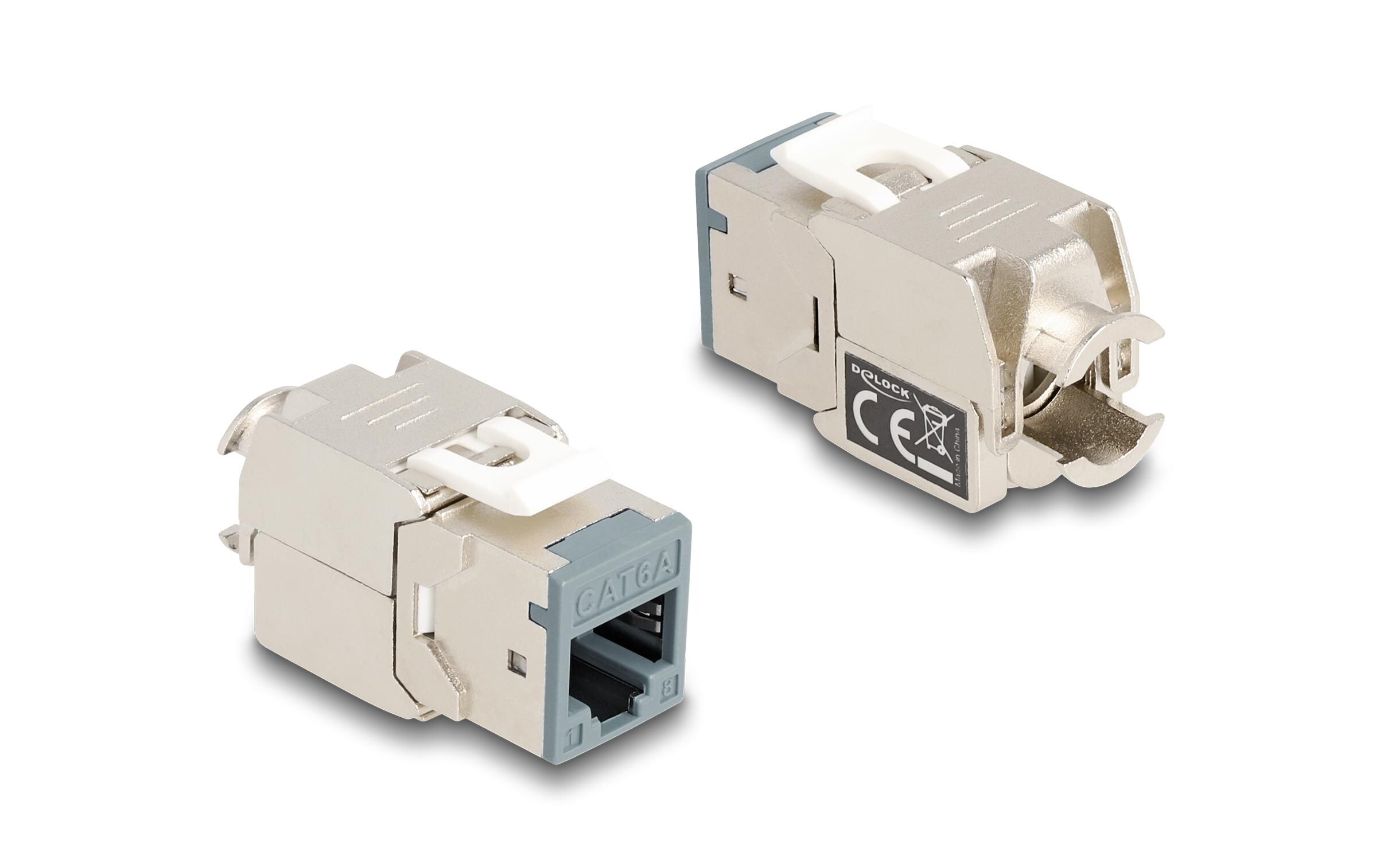 Keystone-Modul RJ45 zu LSA, Cat.6A Farbig, 8 StückDelock Keystone Modul RJ45 Buchse zu LSA Cat.6A werkzeugfrei farbig Set 8 Stück