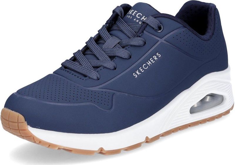 Skechers Uno Stand On Air dames Sneaker Low top, Marineblauw Durabuck Mesh, 35 EU