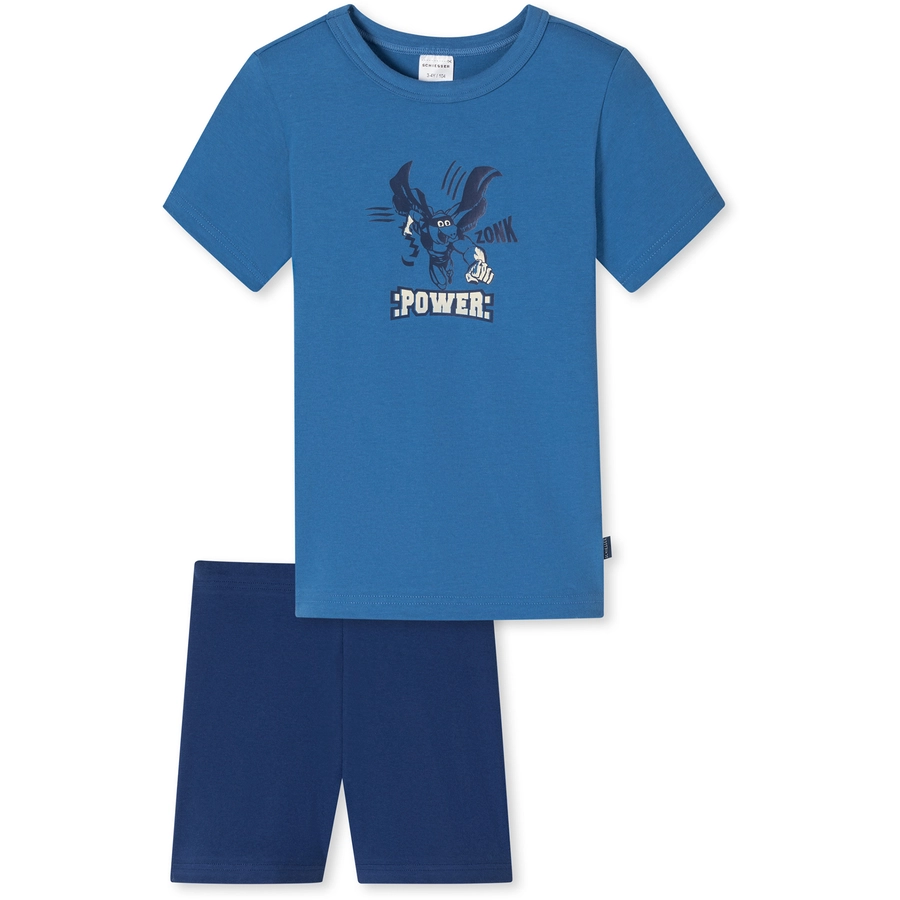 Schiesser Pyjama Natural Love Organic Cotton blau