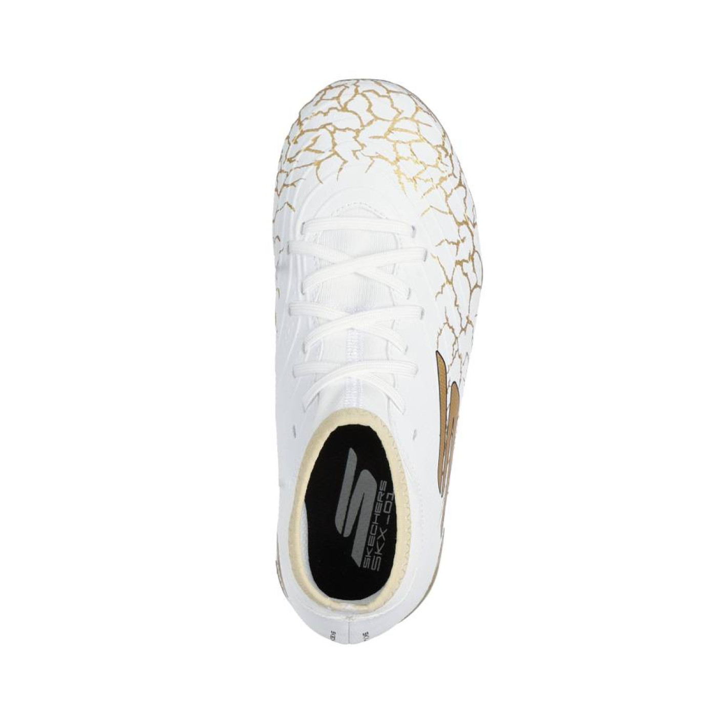 Skechers SKX_1.5 High Gras Voetbalschoenen (FG) Kleuters Wit Goud Zwart