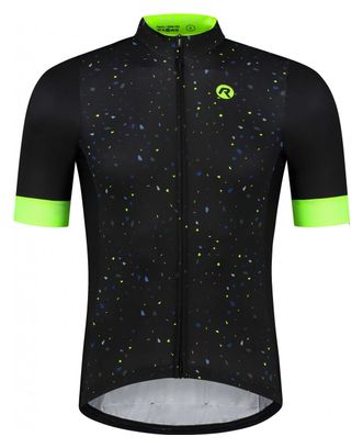 Maillot Manches Courtes Velo Rogelli Terrazzo - Homme - Noir/Bleu/Fluor