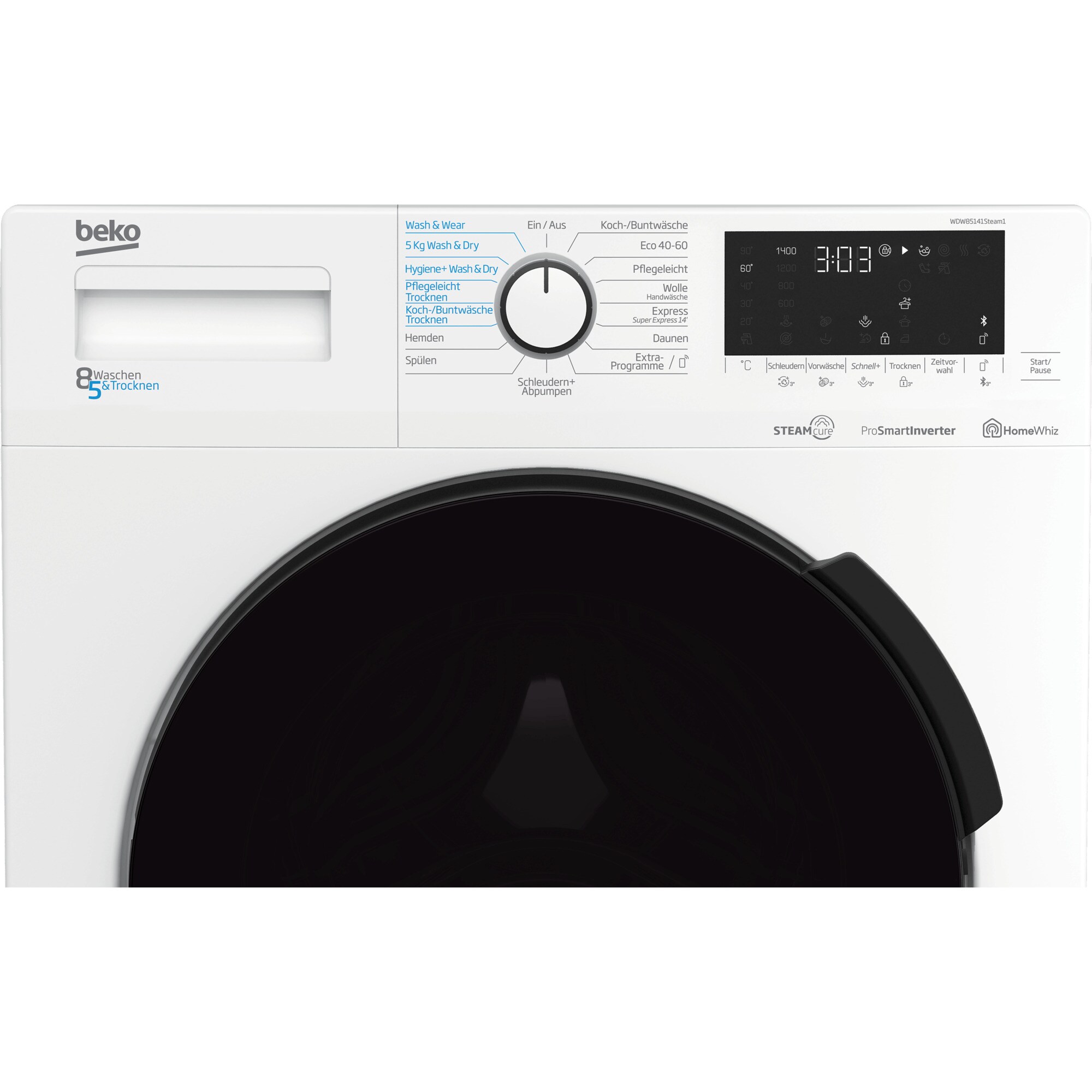 Beko Waschtrockner WDW85141Steam1