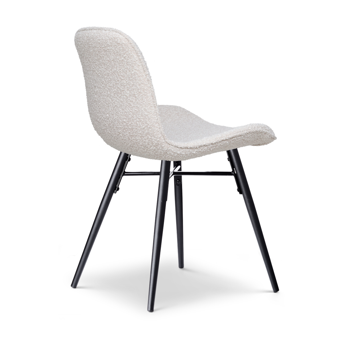 Eetkamerstoel Nena-Fé bouclé beige - zwart onderstel