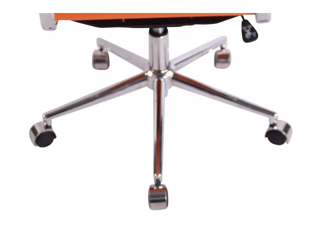 Chaise de bureau - Similicuir & Métal chromé - Orange - Batley