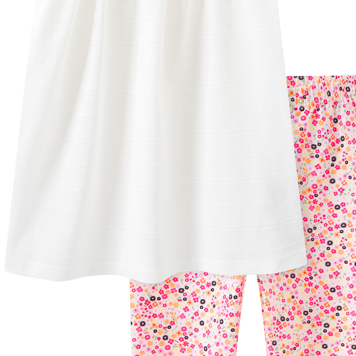 Topolino Mädchen T-Shirt mit Capri-Leggings im Set weiss / rosa / pink