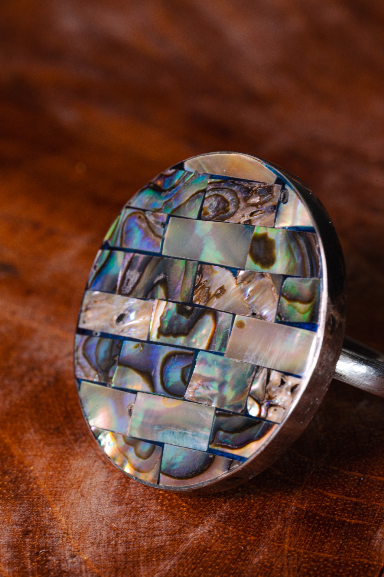 Ring mit Perlmuttmosaik, multicolor, Ø 3 cm günstig bestellen