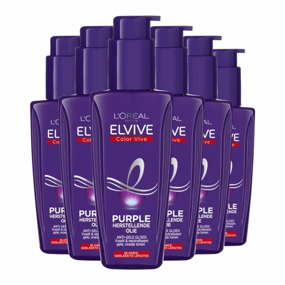 6x L'Oréal Elvive Color Vive Purple Oil Serum100 ml