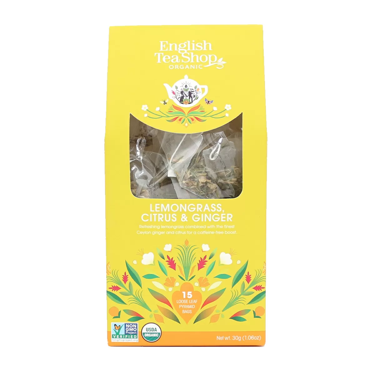 English Tea Shop Lemongrass, Citrus & Ginger Ø - 15 pyramider