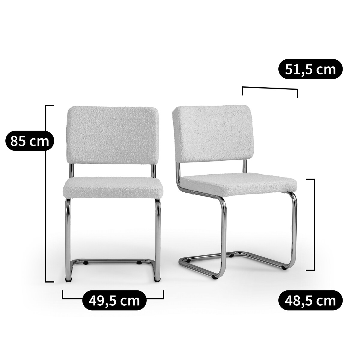 LA REDOUTE INTERIORS<br>Conjunto de 2 cadeiras bouclette, Sarva