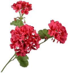 Silk-Ka kunstbloem Geranium donker roze 58 cm