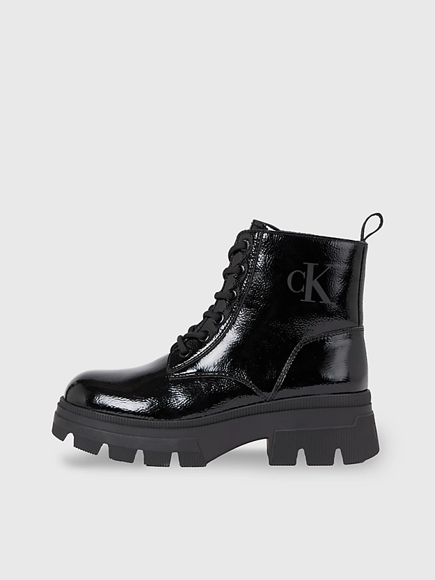 Botas plataforma de couro sintético