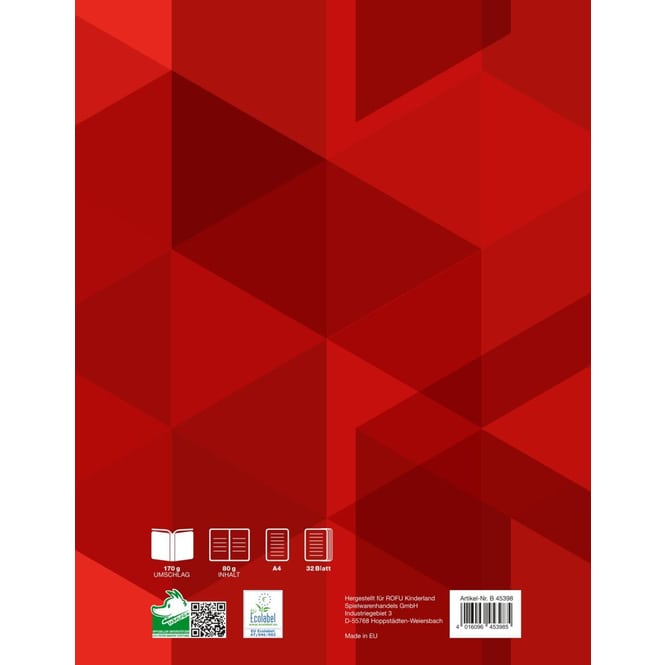 Doppelheft A4 - Lineatur 3 - liniert - 32 Blatt