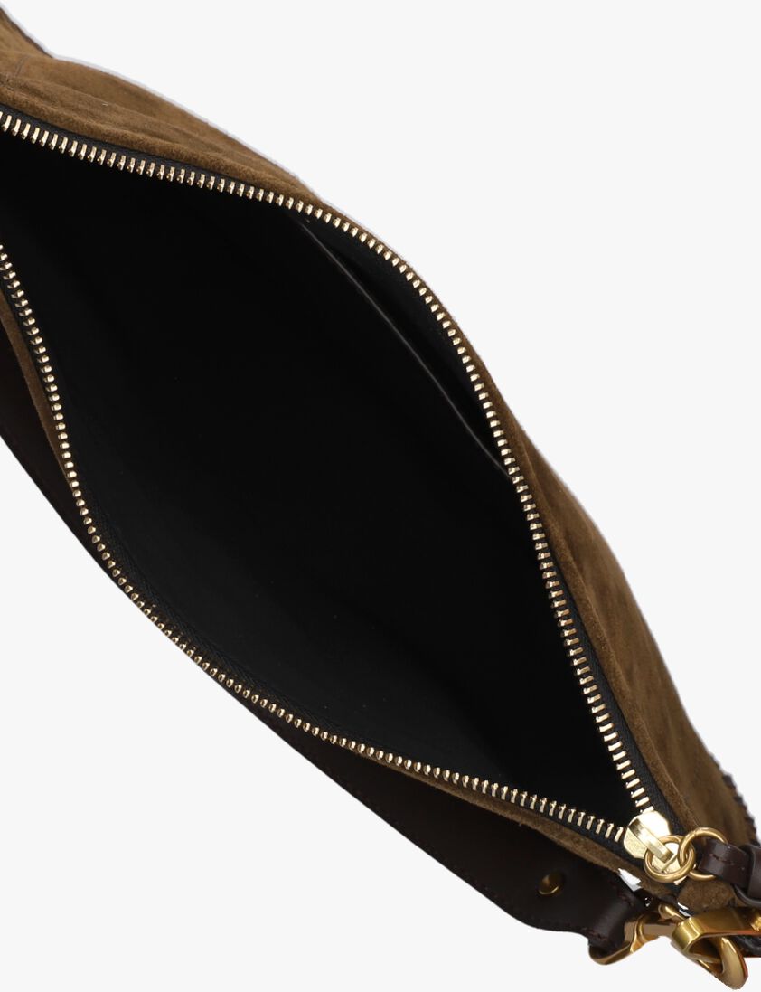bruine isabel marant handtas oskan sof zip-gz 25pbf0066fb