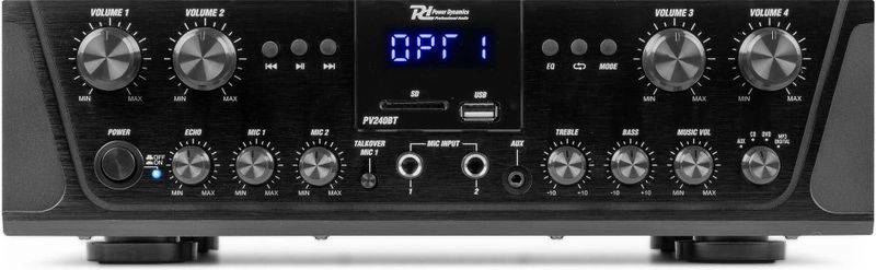 Power Dynamics - PV240BT - Geluidsinstallatie - Zwart - 4-zone Versterker + 8 Speakers