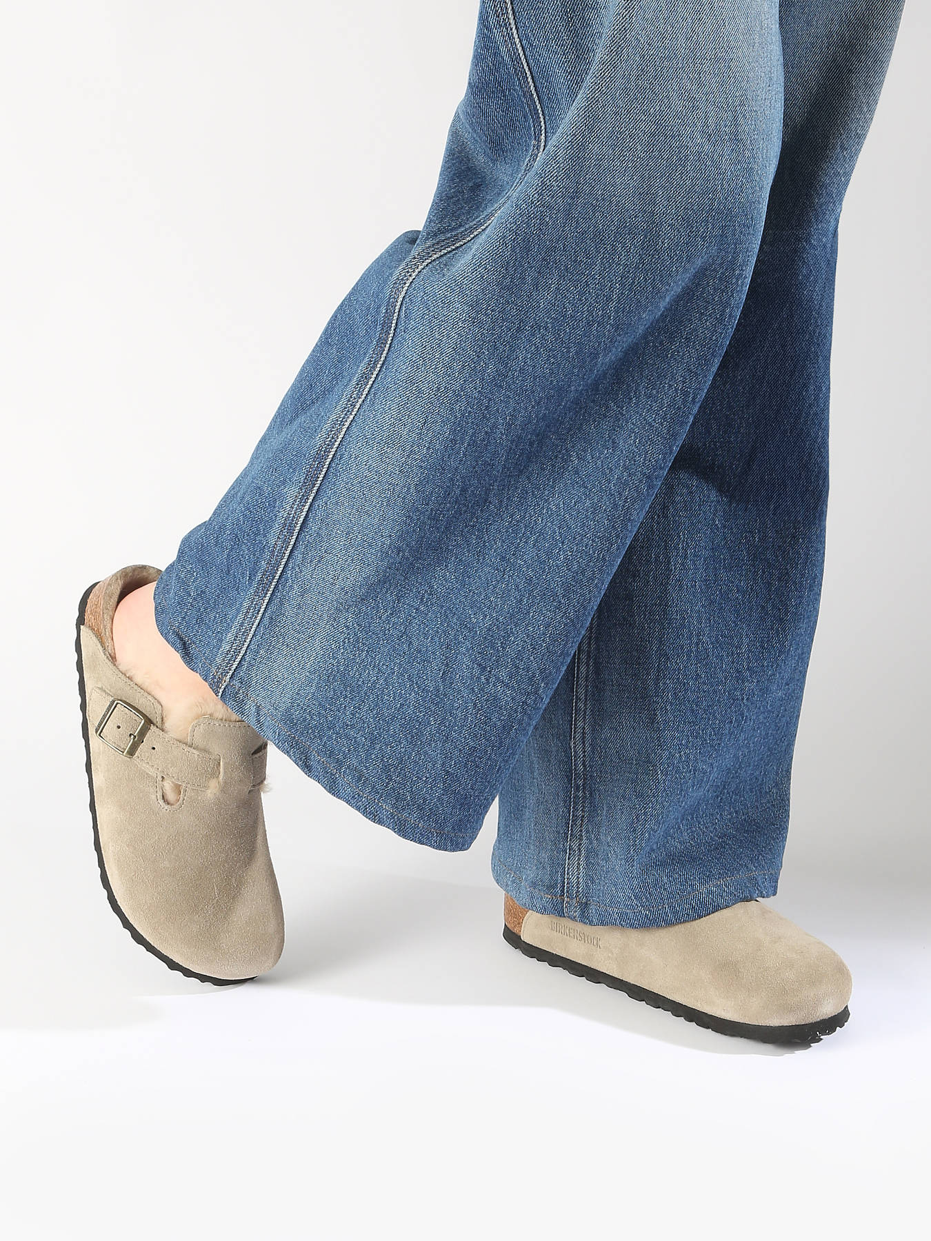 Mules Boston Shearling en cuir BIRKENSTOCK
