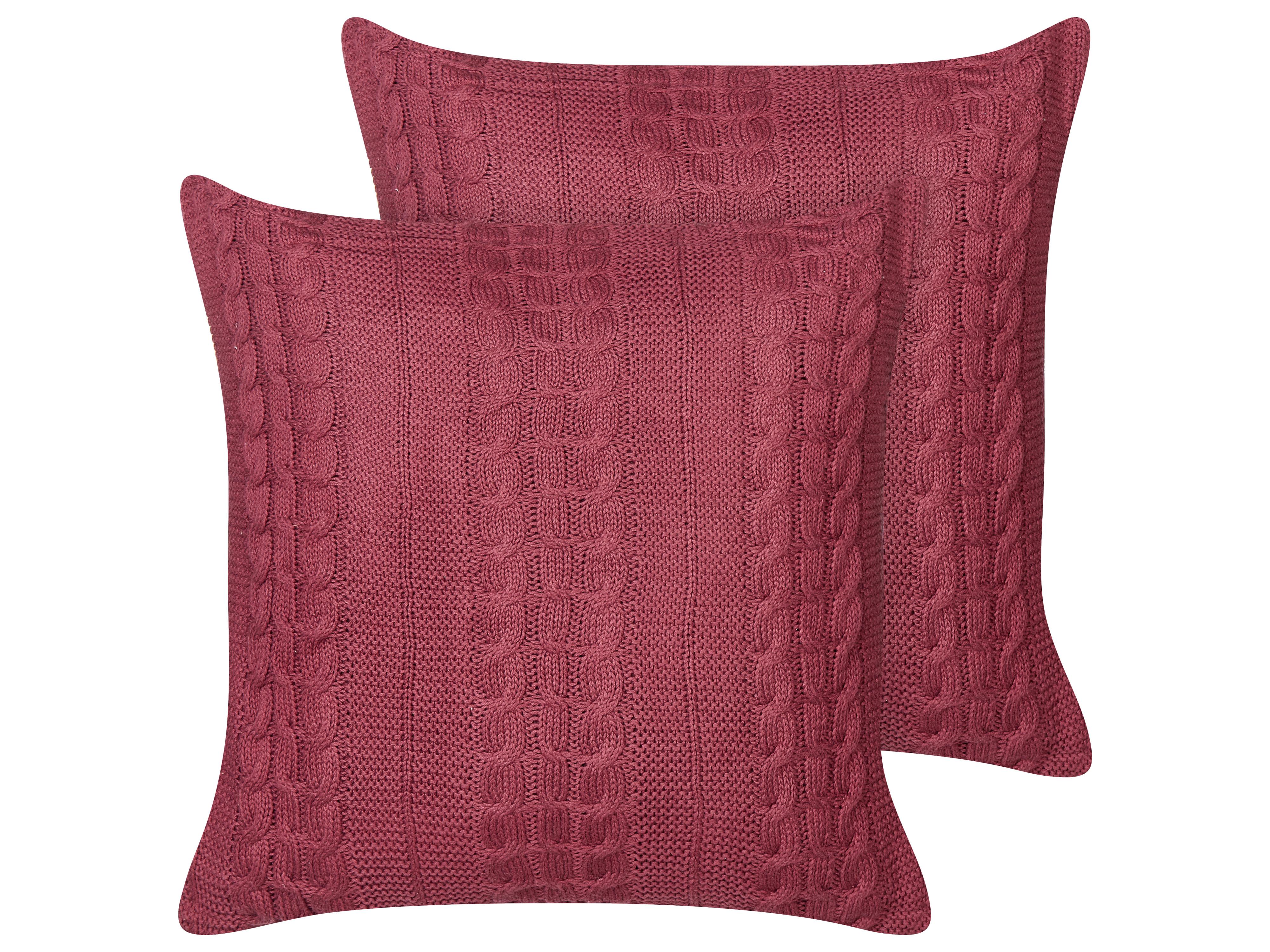 Set van 2 sierkussens CADETIA Katoen 45 x 45 cm Bordeauxrood effen