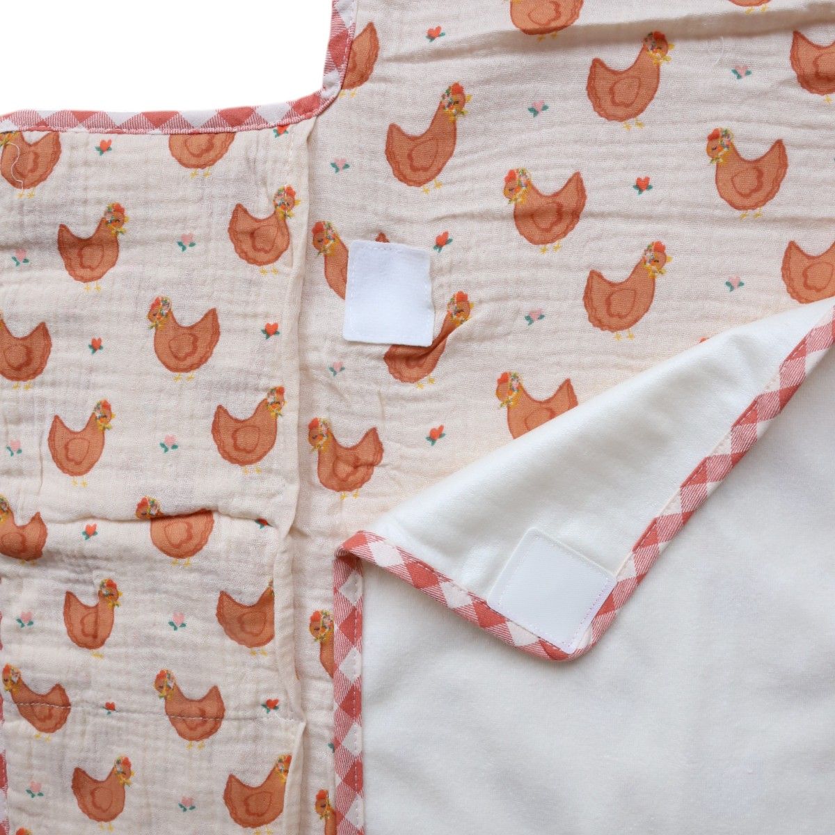 Tapis à langer vichy - La petite poule rousse Jolie saison