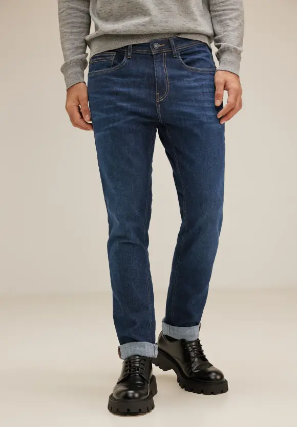 Regular Fit Jeans - indigo blue rinsed wash