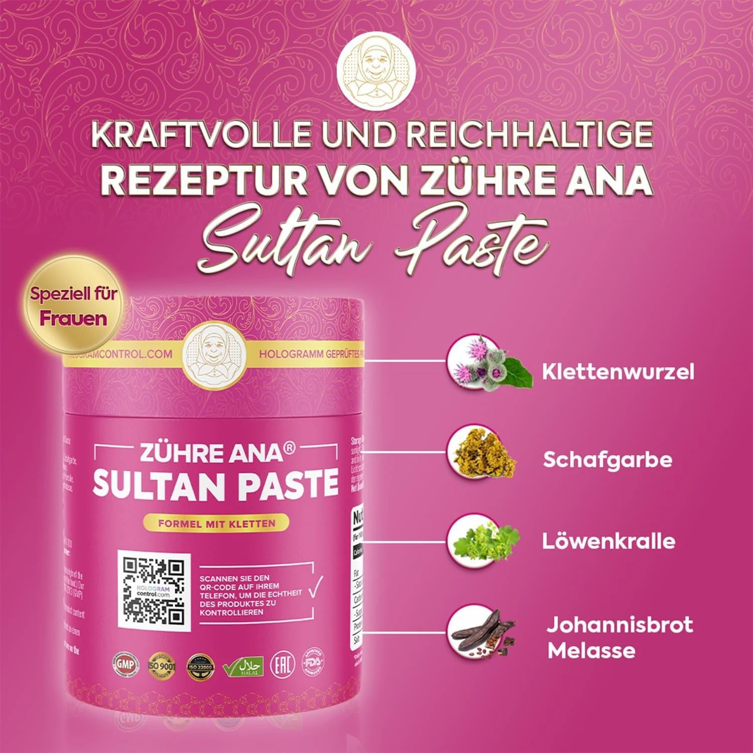 Zühre Ana Sultan Paste mit Klette, Mönchspfeffer & Schafgarbe