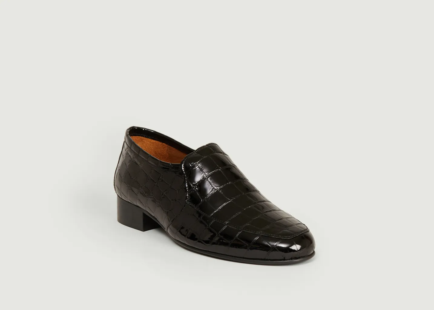 Mocassins en cuir façon croco Léo Anne Thomas Chaussures