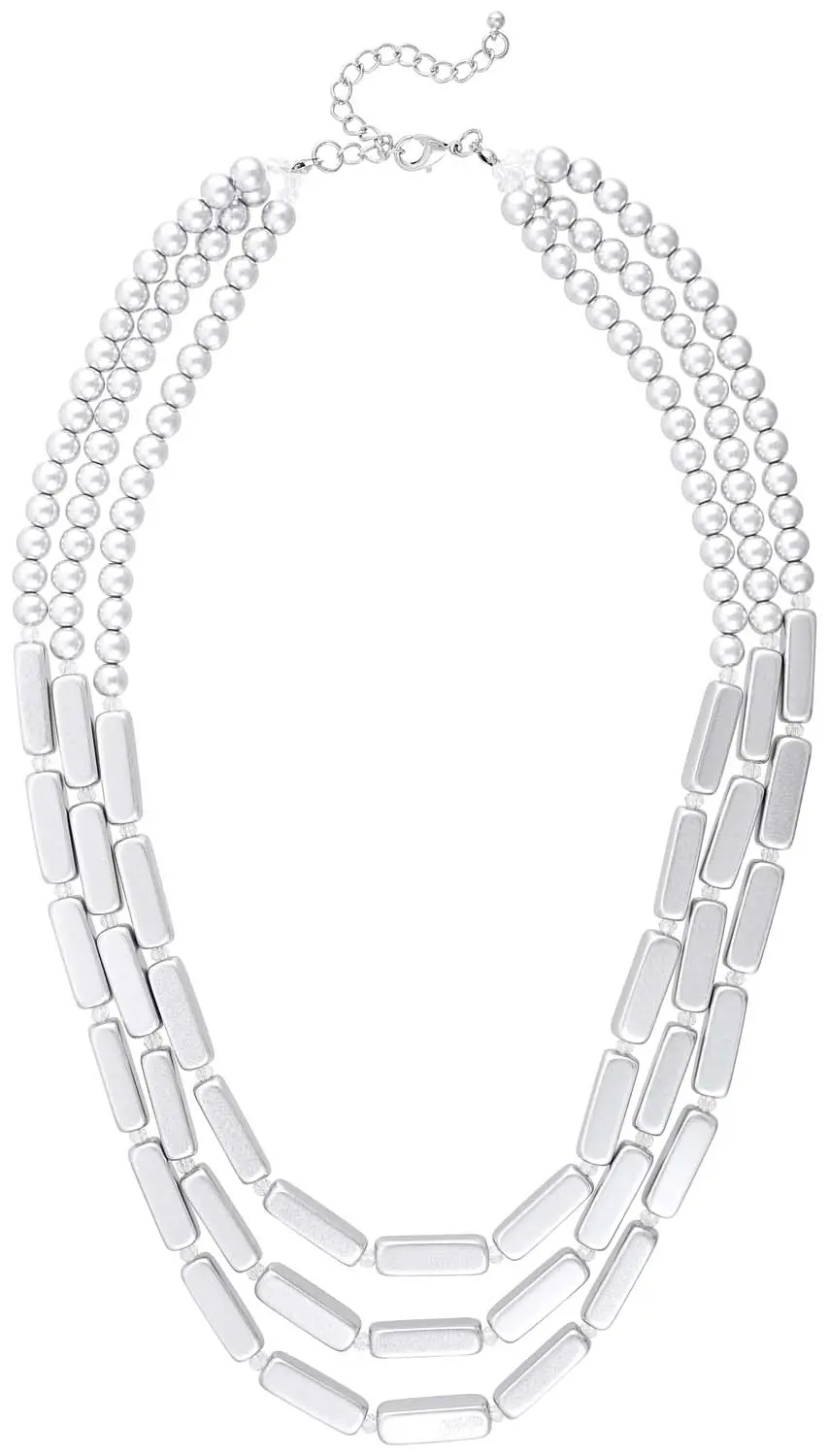 Layering Kette - Silver Squares