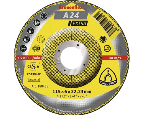 Slijpschijf Klingspor A 24 Extra Ø 115x22,23 mm