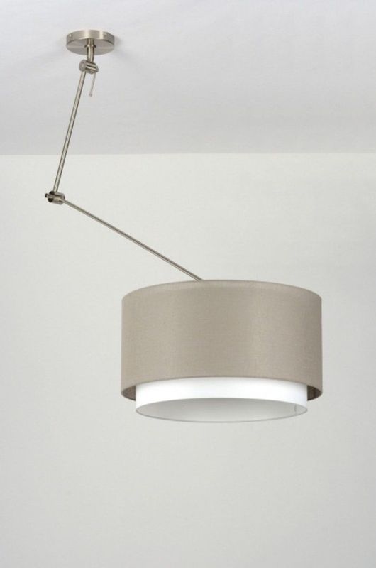 Lumidora Hanglamp 30146 BERLIN E27 Bruin Taupe Textiel ⌀ 47