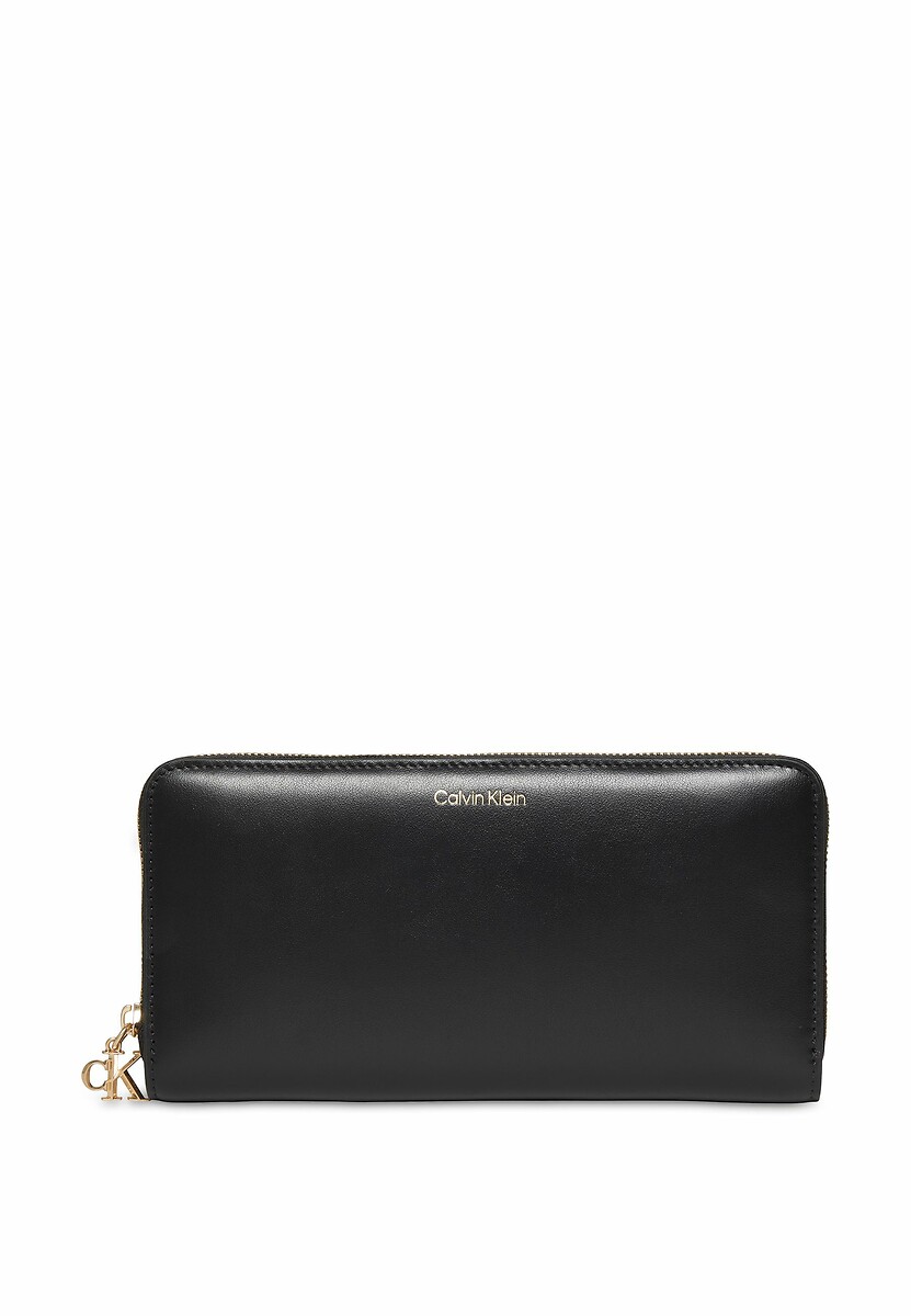 CALVIN KLEIN<br>Carteira de couro com zíper