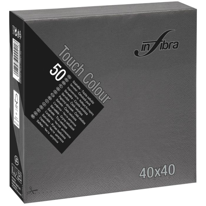2000st Servetten 40x40cm 1/4 vouw Zwart 2000 Stuks (I-0713) (158045)
