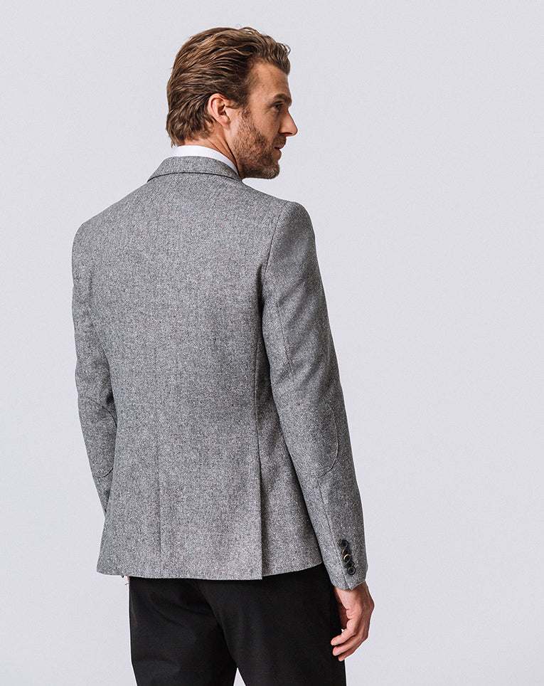 Veste texturée 2 boutons grise 