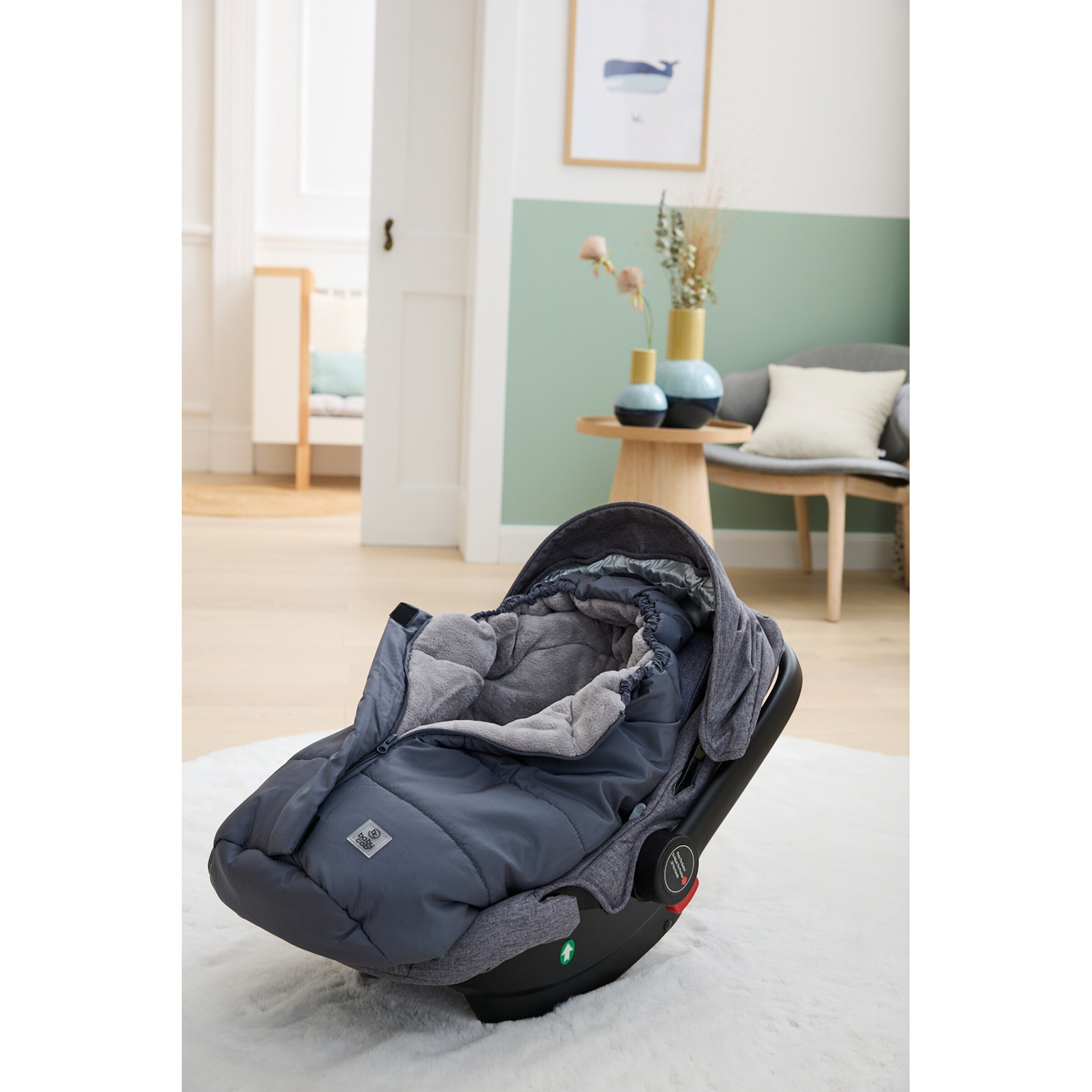 babycab Winterfußsack Hella für Babyschale, Tragewanne grau