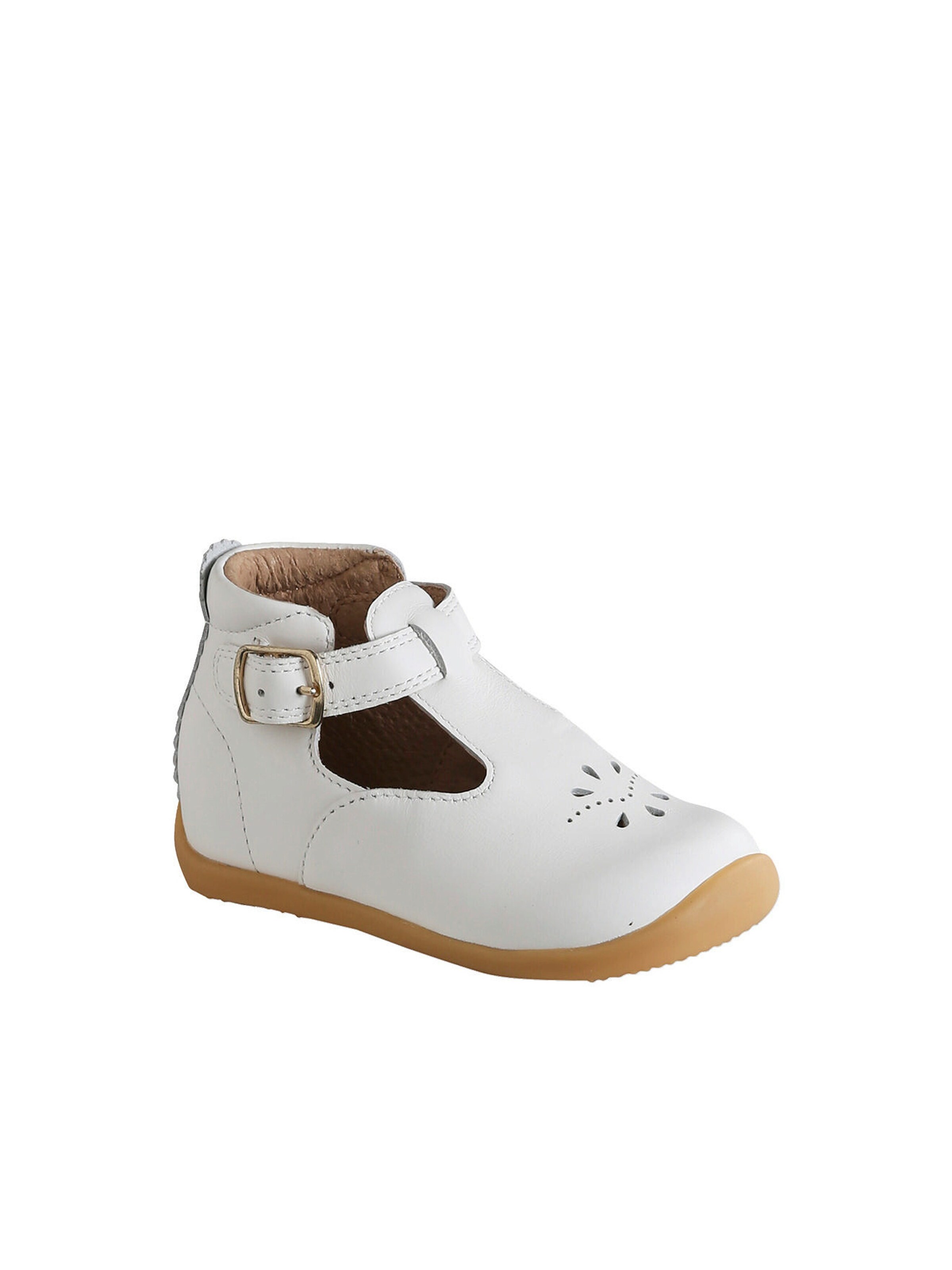 Vertbaudet Baby Lauflernsandalen aus weichem Leder weiß